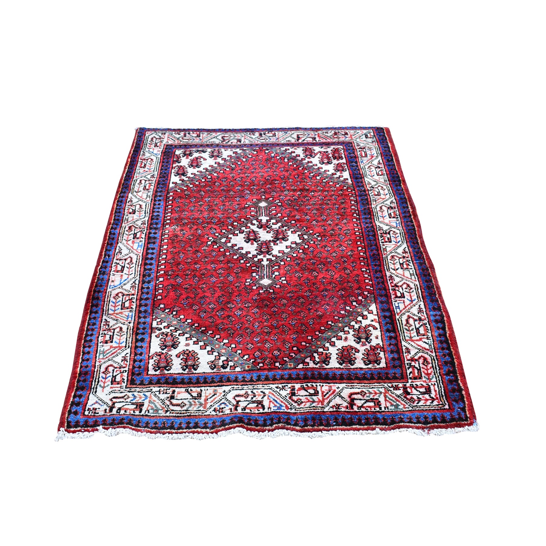 Traditional Wool Hand-Knotted Area Rug 3'7
